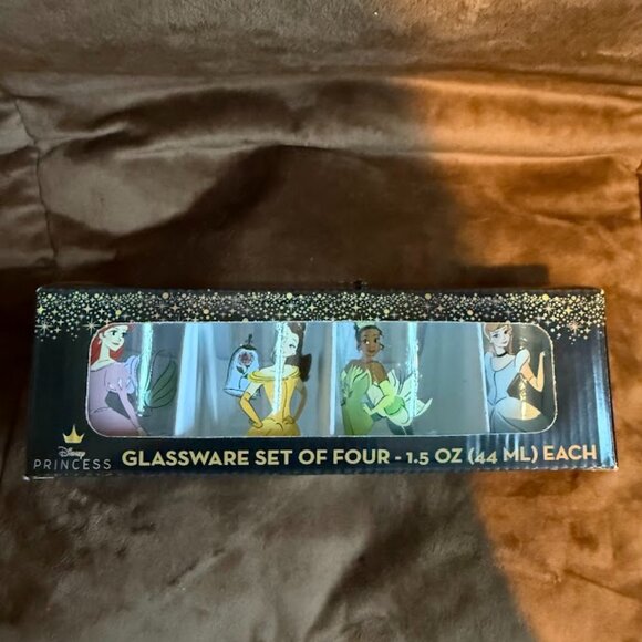 Disney Glassware Fashionista Princess Set Of 4 (1.5 Oz Each) Mini Glasses - Picture 1 of 6